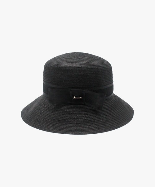 MANIERA（マニエラ）の「ペーパーブレードボーダーリボンハット（ハット・レディース・ベージュ/ブラウン/ブラック・FREE）」の4枚目の写真