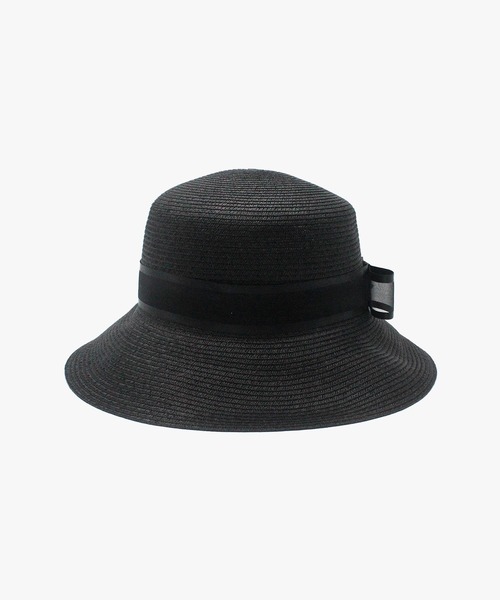 MANIERA（マニエラ）の「ペーパーブレードボーダーリボンハット（ハット・レディース・ベージュ/ブラウン/ブラック・FREE）」の5枚目の写真