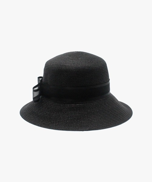 MANIERA（マニエラ）の「ペーパーブレードボーダーリボンハット（ハット・レディース・ベージュ/ブラウン/ブラック・FREE）」の6枚目の写真