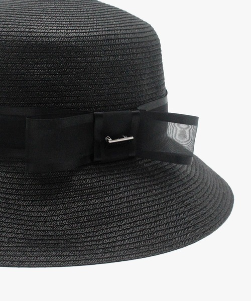 MANIERA（マニエラ）の「ペーパーブレードボーダーリボンハット（ハット・レディース・ベージュ/ブラウン/ブラック・FREE）」の7枚目の写真