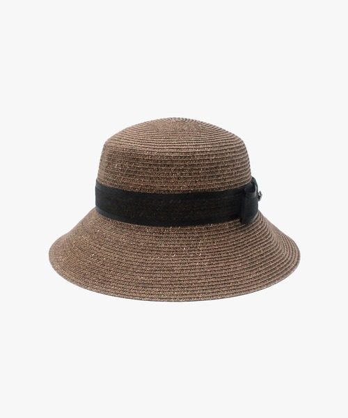 MANIERA（マニエラ）の「ペーパーブレードボーダーリボンハット（ハット・レディース・ベージュ/ブラウン/ブラック・FREE）」の9枚目の写真