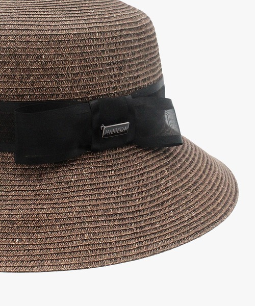 MANIERA（マニエラ）の「ペーパーブレードボーダーリボンハット（ハット・レディース・ベージュ/ブラウン/ブラック・FREE）」の11枚目の写真