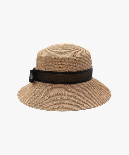 MANIERA（マニエラ）の「ペーパーブレードボーダーリボンハット（ハット・レディース・ベージュ/ブラウン/ブラック・FREE）」の15枚目の写真