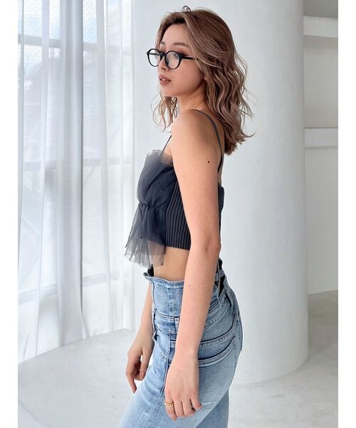 GYDA（ジェイダ）の「チュールドッキングニットビスチェ（キャミソール・レディース・ブラック/グレー・FREE）」の21枚目の写真