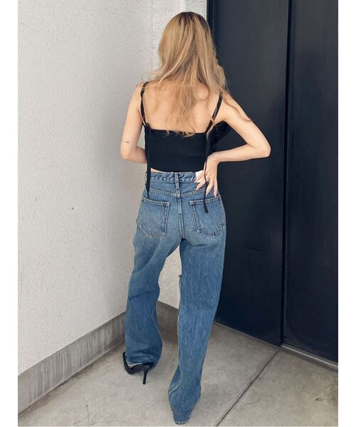 GYDA（ジェイダ）の「チュールドッキングニットビスチェ（キャミソール・レディース・ブラック/グレー・FREE）」の8枚目の写真