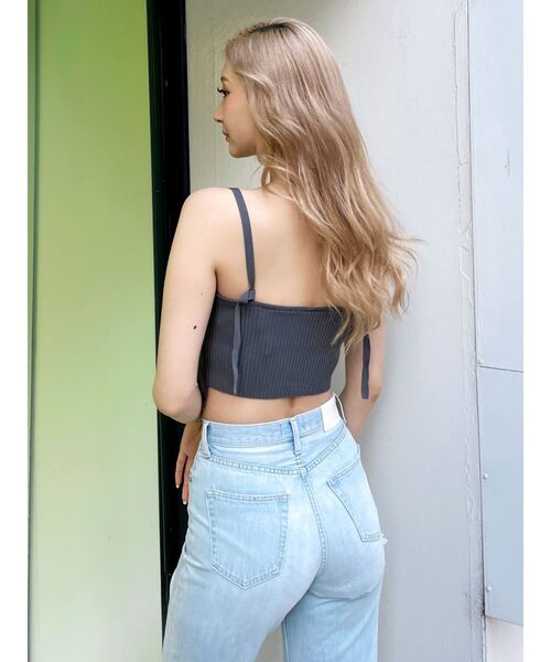 GYDA（ジェイダ）の「チュールドッキングニットビスチェ（キャミソール・レディース・ブラック/グレー・FREE）」の11枚目の写真