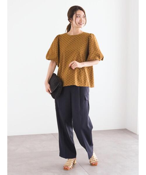 Te chichi（テチチ）の「サッカードットバルーンスリーブブラウス（セットアップ可）（シャツ/ブラウス・レディース・ブラウン/オフホワイト・F）」の7枚目の写真