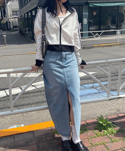 セール】デニムスリットスカート（デニムスカート）｜ROGER AND