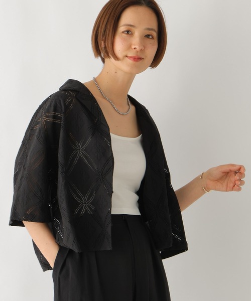 LEPSIM(レプシィム)の「レース開襟5分袖シャツ 114633(シャツ/ブラウス・レディース・アイボリー/ブラック・FREE)」の9枚目の写真