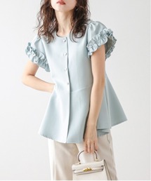 SUGAR BISKET | ハートボタンラッフル袖ペプラム(シャツ/ブラウス)