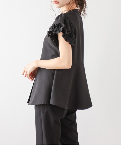 MUGUET ハートボタンペプラムトップス グレー lstp304-647.jpg