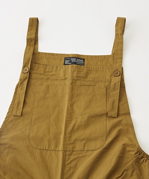 CUBE SUGAR（キューブシュガー）の「ツイルビッグサロペット（サロペット/オーバーオール・レディース・カーキ/ベージュ/ブラック・M）」の19枚目の写真