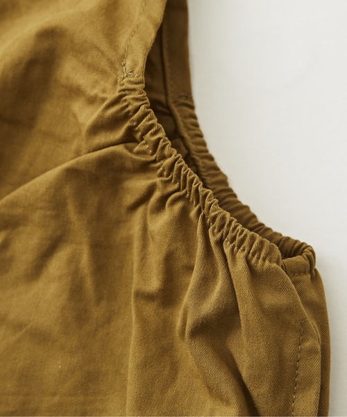 CUBE SUGAR（キューブシュガー）の「ツイルビッグサロペット（サロペット/オーバーオール・レディース・カーキ/ベージュ/ブラック・M）」の16枚目の写真