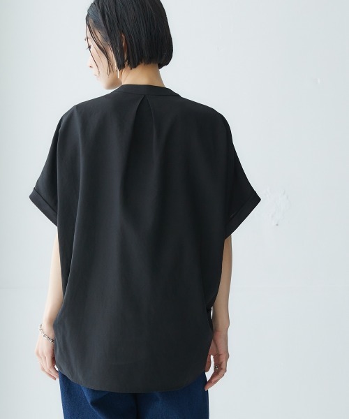 Soiunique（スワユニーク）の「胸ポケットフレンチスリーブシャツ ［Soiunique］（シャツ/ブラウス・レディース・ブラック/ベージュ・M/L/LL）」の16枚目の写真