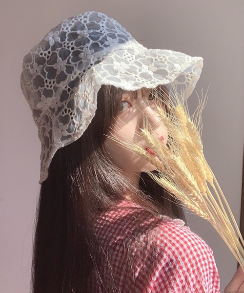 TONE SELECT GOODS(トーンセレクトグッズ)の「pur chouchou/花柄 レース バケットハット P4269(ハット・レディース・ホワイト/ブラック・FREE)」の5枚目の写真