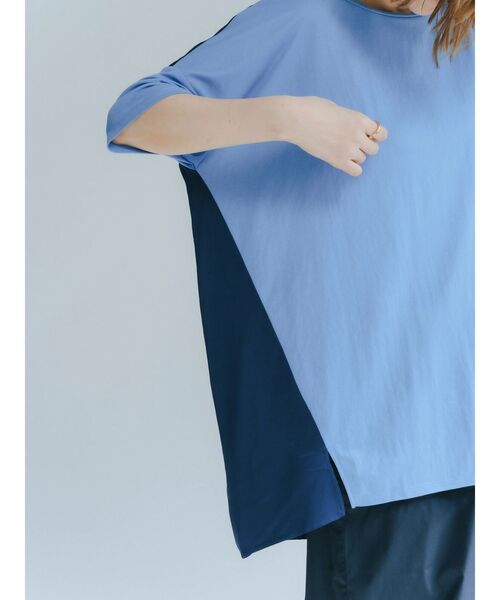 YECCA VECCA(イェッカヴェッカ)の「異素材切替タックデザインカットソー(Tシャツ/カットソー・レディース・ブラック/ブルー/オフホワイト・FREE)」の13枚目の写真