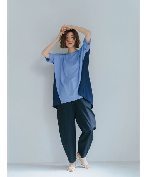 YECCA VECCA(イェッカヴェッカ)の「異素材切替タックデザインカットソー(Tシャツ/カットソー・レディース・ブラック/ブルー/オフホワイト・FREE)」の18枚目の写真