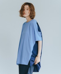 異素材切替タックデザインカットソー