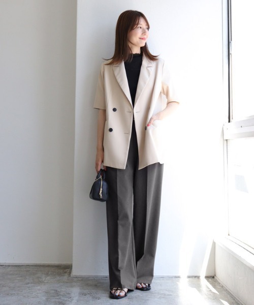 Pierrot（ピエロ）の「ベルテッドリネンライクセミワイドパンツ（その他パンツ・レディース・ライトベージュ/チャコール/ブルーグレー・PM/L/M）」の12枚目の写真