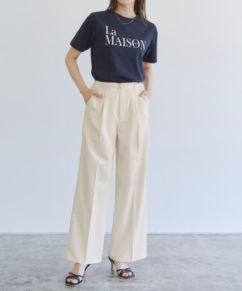 Pierrot（ピエロ）の「ベルテッドリネンライクセミワイドパンツ（その他パンツ・レディース・ライトベージュ/チャコール/ブルーグレー・PM/L/M）」の22枚目の写真