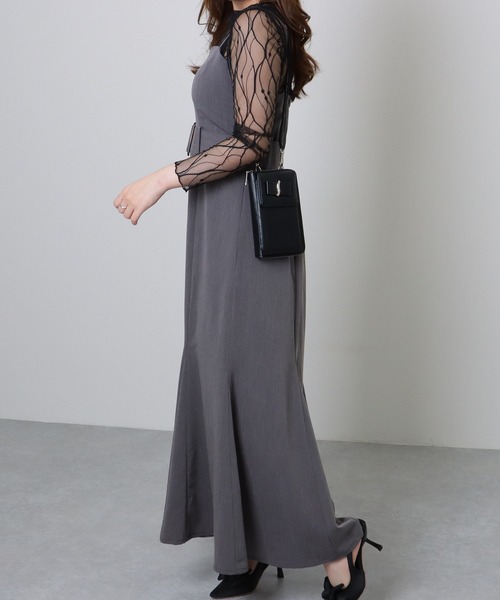 Lace Ladies（レースレディース）の「メタリック ウエーブモチーフ付き スクエア ウォレット バッグ（ショルダーバッグ・レディース・グレー/ブラック/ホワイト/ブラウン/ピンク/ベージュ・FREE）」の7枚目の写真