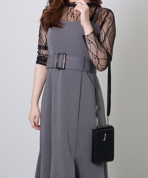 Lace Ladies（レースレディース）の「メタリック ウエーブモチーフ付き スクエア ウォレット バッグ（ショルダーバッグ・レディース・グレー/ブラック/ホワイト/ブラウン/ピンク/ベージュ・FREE）」の12枚目の写真