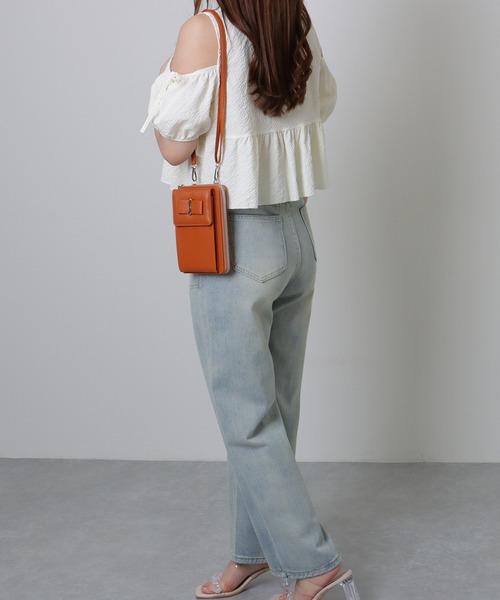 Lace Ladies（レースレディース）の「メタリック ウエーブモチーフ付き スクエア ウォレット バッグ（ショルダーバッグ・レディース・グレー/ブラック/ホワイト/ブラウン/ピンク/ベージュ・FREE）」の16枚目の写真