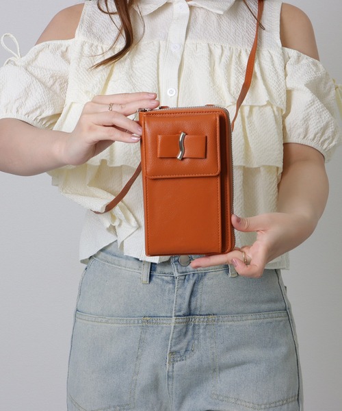 Lace Ladies（レースレディース）の「メタリック ウエーブモチーフ付き スクエア ウォレット バッグ（ショルダーバッグ・レディース・グレー/ブラック/ホワイト/ブラウン/ピンク/ベージュ・FREE）」の18枚目の写真