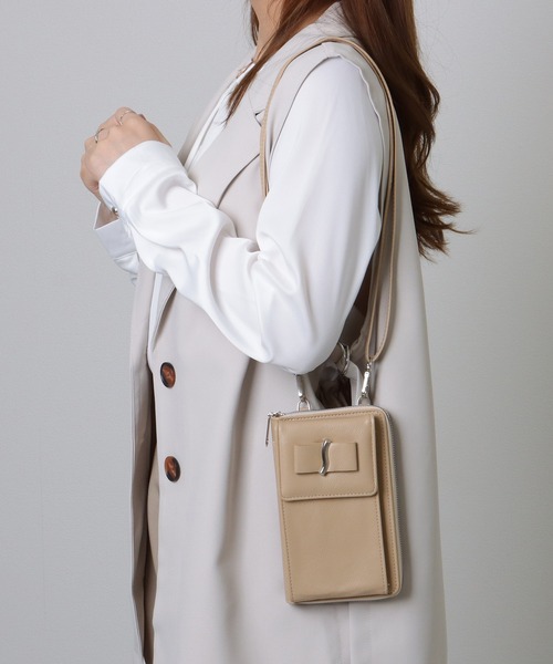 Lace Ladies（レースレディース）の「メタリック ウエーブモチーフ付き スクエア ウォレット バッグ（ショルダーバッグ・レディース・グレー/ブラック/ホワイト/ブラウン/ピンク/ベージュ・FREE）」の20枚目の写真