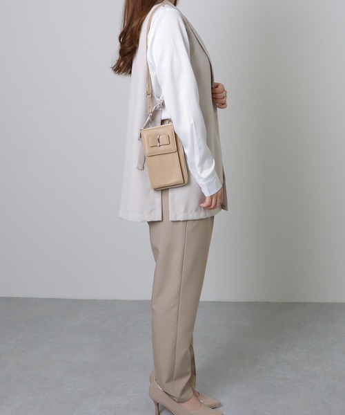 Lace Ladies（レースレディース）の「メタリック ウエーブモチーフ付き スクエア ウォレット バッグ（ショルダーバッグ・レディース・グレー/ブラック/ホワイト/ブラウン/ピンク/ベージュ・FREE）」の21枚目の写真