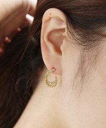 金属アレルギー対応 ヒネリジルコニアステンレスピアス
