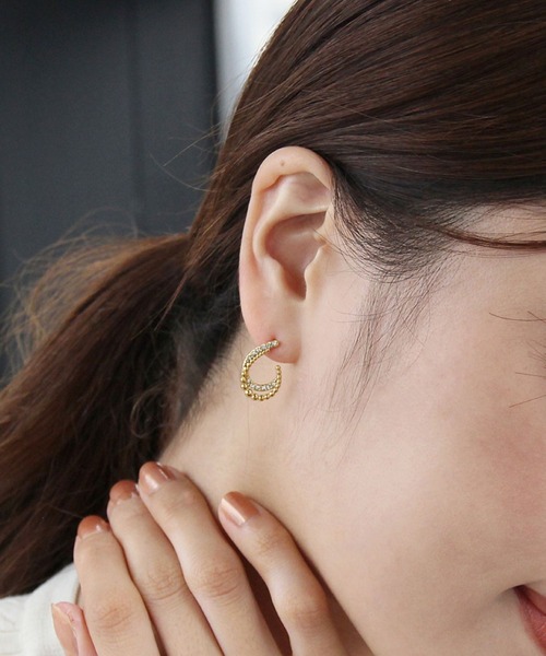 abaskdesign（アバスクデザイン）の「金属アレルギー対応 ヒネリジルコニアステンレスピアス（ピアス（両耳用）・レディース・ゴールド・FREE）」の9枚目の写真