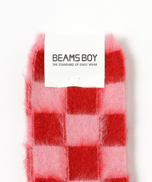 BEAMS BOY（ビームスボーイ）の「シャギー チェッカー ソックス（ソックス/靴下・レディース・パープル/ホワイト/ピンク/ブラック/オフホワイト・ONE SIZE）」の7枚目の写真