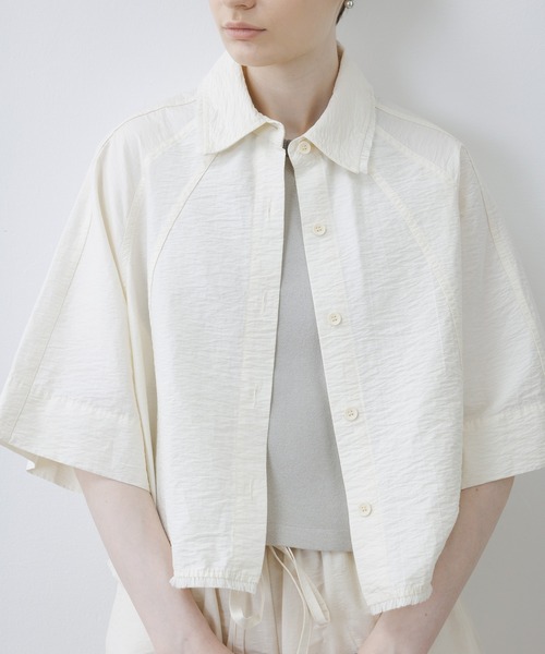 tageechita(タジチタ)の「【tageechita】テクスチャー素材 フリンジ切替 開襟ラグランシャツ(シャツ/ブラウス・レディース・オフホワイト・S/M/L)」の18枚目の写真