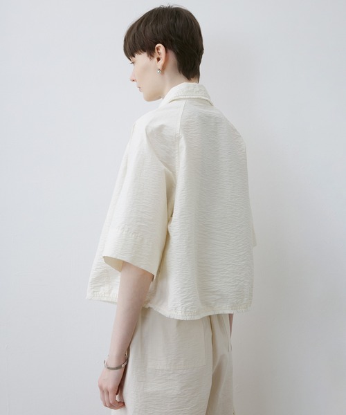 tageechita(タジチタ)の「【tageechita】テクスチャー素材 フリンジ切替 開襟ラグランシャツ(シャツ/ブラウス・レディース・オフホワイト・S/M/L)」の12枚目の写真