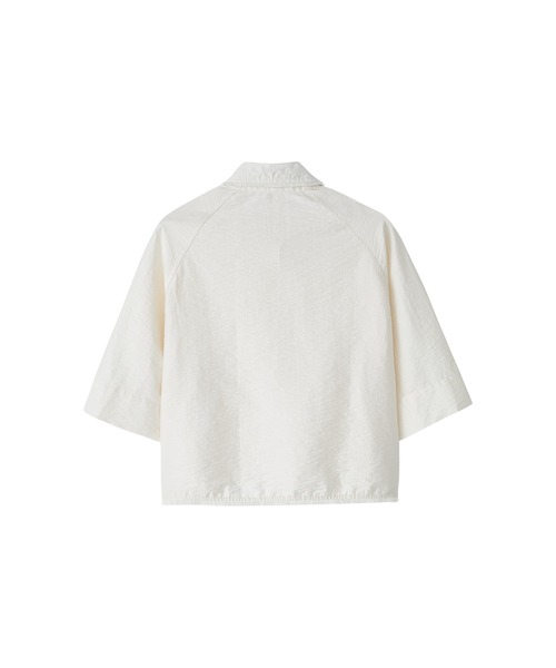 tageechita(タジチタ)の「【tageechita】テクスチャー素材 フリンジ切替 開襟ラグランシャツ(シャツ/ブラウス・レディース・オフホワイト・S/M/L)」の6枚目の写真