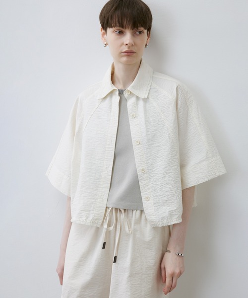 tageechita(タジチタ)の「【tageechita】ワッシャークロップドシャツ(シャツ/ブラウス・レディース・オフホワイト・S/M/L)」の22枚目の写真