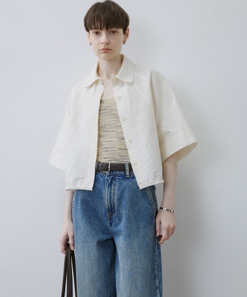 tageechita(タジチタ)の「【tageechita】ワッシャークロップドシャツ(シャツ/ブラウス・レディース・オフホワイト・S/M/L)」の17枚目の写真