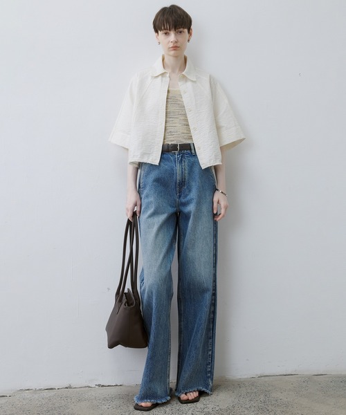 tageechita(タジチタ)の「【tageechita】ワッシャークロップドシャツ(シャツ/ブラウス・レディース・オフホワイト・S/M/L)」の13枚目の写真