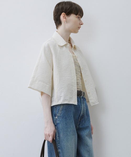 tageechita(タジチタ)の「【tageechita】ワッシャークロップドシャツ(シャツ/ブラウス・レディース・オフホワイト・S/M/L)」の12枚目の写真
