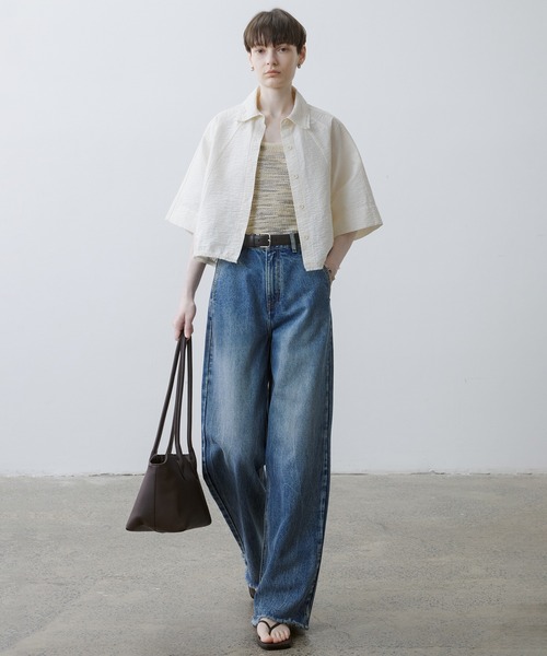 tageechita(タジチタ)の「【tageechita】ワッシャークロップドシャツ(シャツ/ブラウス・レディース・オフホワイト・S/M/L)」の11枚目の写真