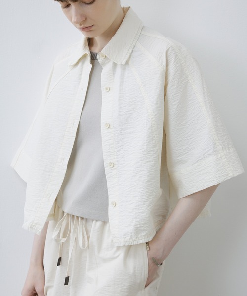 tageechita(タジチタ)の「【tageechita】ワッシャークロップドシャツ(シャツ/ブラウス・レディース・オフホワイト・S/M/L)」の10枚目の写真