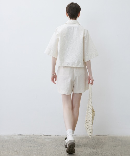 tageechita(タジチタ)の「【tageechita】ワッシャークロップドシャツ(シャツ/ブラウス・レディース・オフホワイト・S/M/L)」の8枚目の写真