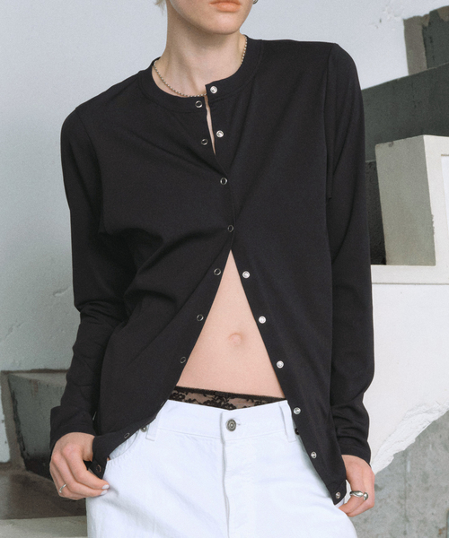 AP STUDIO（エーピーストゥディオ）の「【DAWN/ダン】HAORI WITH SNAP BUTTON（ラッシュガード・レディース・ブラック/カーキ・FREE）」の2枚目の写真