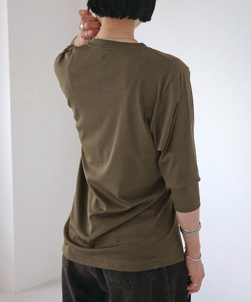 AP STUDIO（エーピーストゥディオ）の「【DAWN/ダン】HAORI WITH SNAP BUTTON（ラッシュガード・レディース・ブラック/カーキ・FREE）」の4枚目の写真