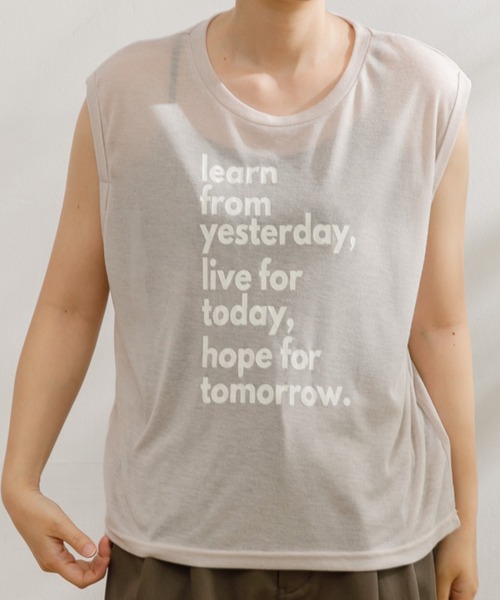 AMERICAN RAG CIE（アメリカンラグシー）の「【ARC】シアーロゴタンクトップ（タンクトップ・レディース・ベージュ/ホワイト/ブラック・FREE）」の3枚目の写真