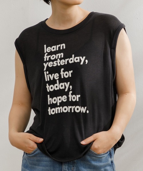 AMERICAN RAG CIE（アメリカンラグシー）の「【ARC】シアーロゴタンクトップ（タンクトップ・レディース・ベージュ/ホワイト/ブラック・FREE）」の2枚目の写真