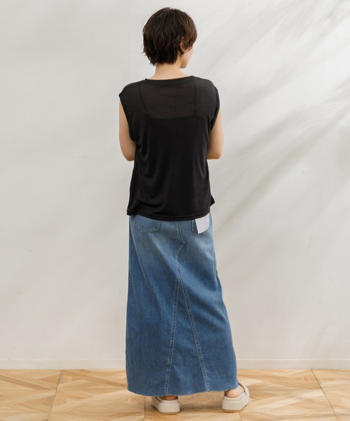 AMERICAN RAG CIE（アメリカンラグシー）の「【ARC】シアーロゴタンクトップ（タンクトップ・レディース・ベージュ/ホワイト/ブラック・FREE）」の14枚目の写真