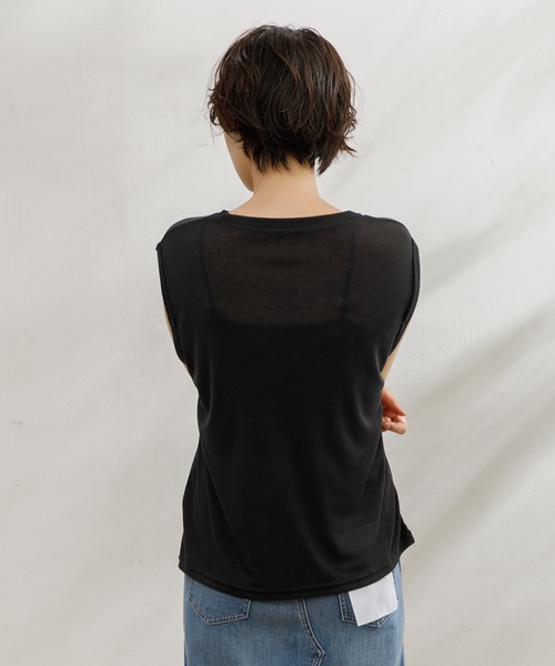 AMERICAN RAG CIE（アメリカンラグシー）の「【ARC】シアーロゴタンクトップ（タンクトップ・レディース・ベージュ/ホワイト/ブラック・FREE）」の16枚目の写真