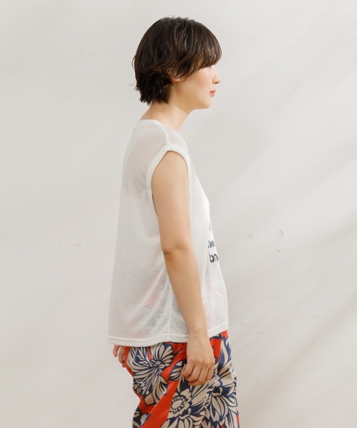 AMERICAN RAG CIE（アメリカンラグシー）の「【ARC】シアーロゴタンクトップ（タンクトップ・レディース・ベージュ/ホワイト/ブラック・FREE）」の9枚目の写真